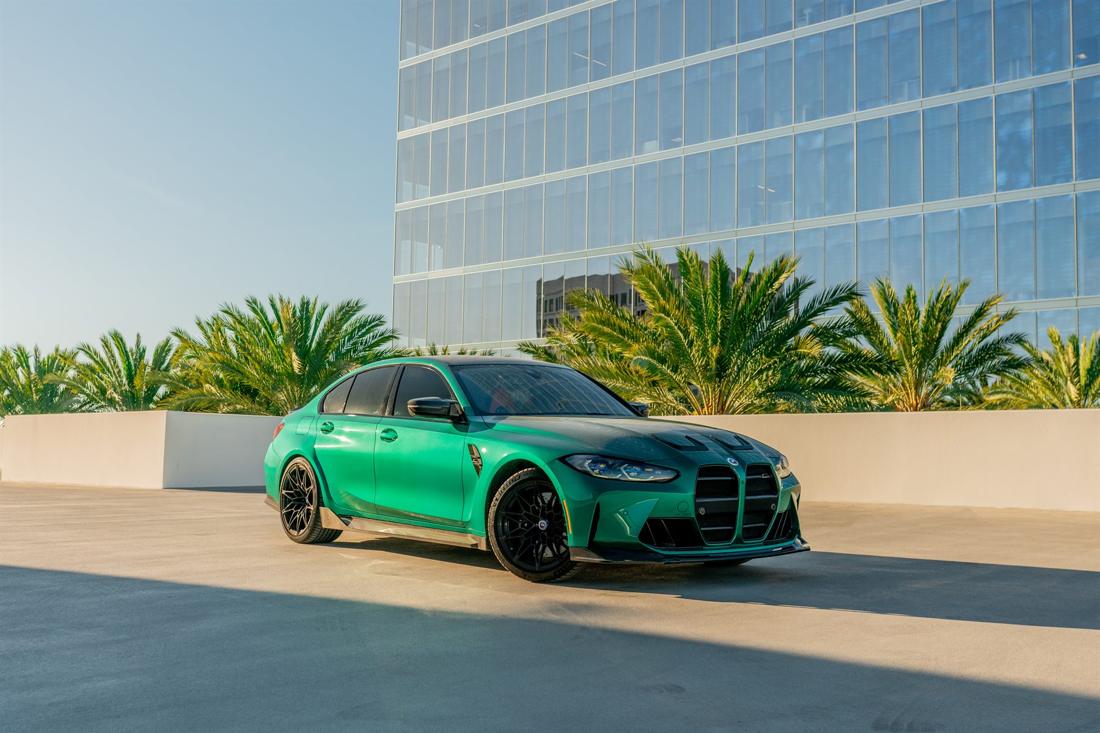 Green BMW M3 Competition G80, rental photo 3 of 23