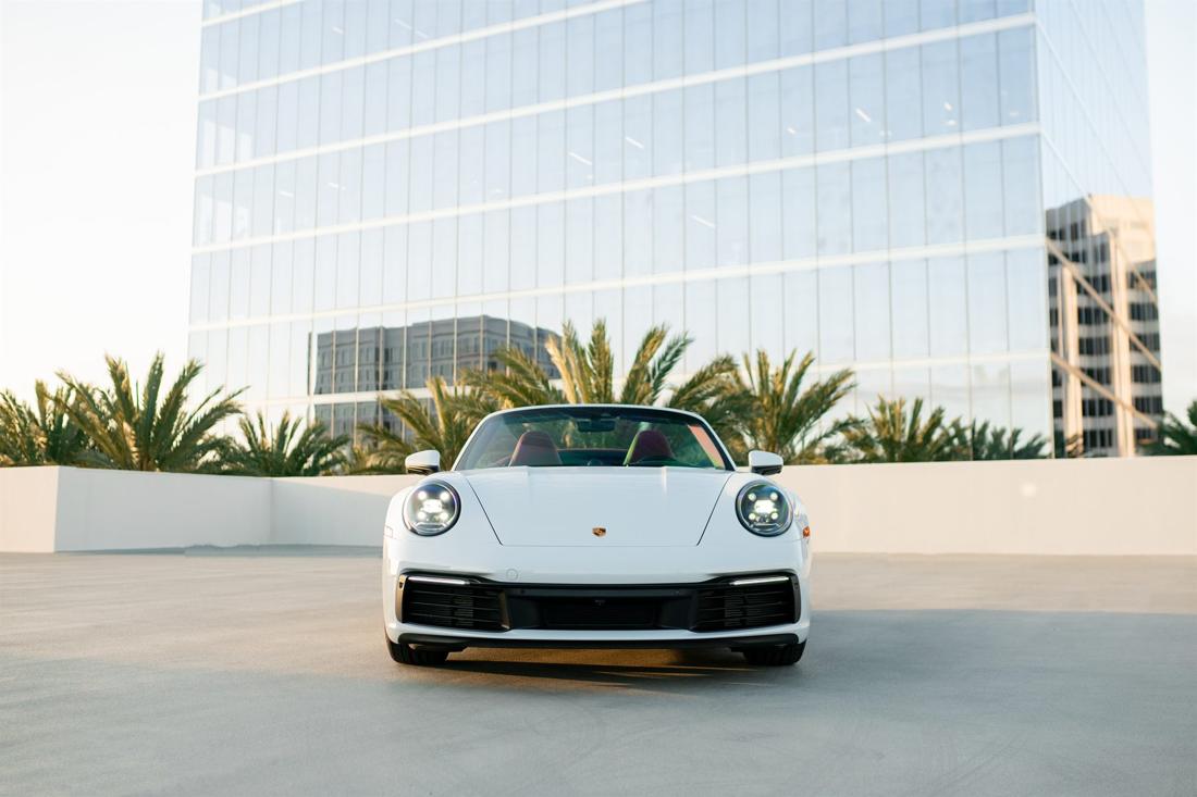 White Porsche 911 Cabriolet, rental photo 2 of 20