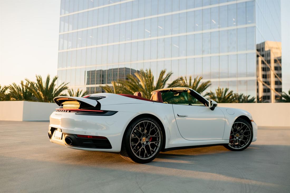 White Porsche 911 Cabriolet, rental photo 8 of 20