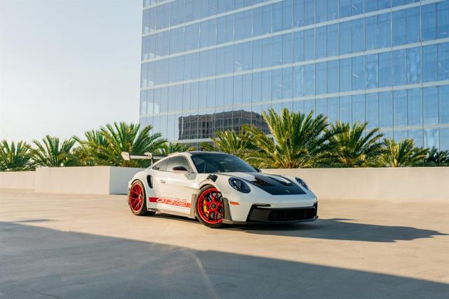 White and red Porsche 911 GT3 RS rental in Los Angeles